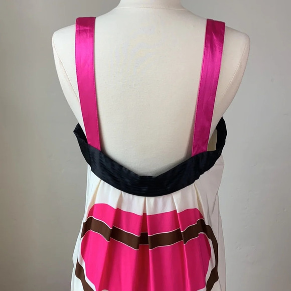 SUE WONG Retro 60s 70s Silk Dress Mod Hippie Cocktail Party, Size 12 - Picture 7 of 13